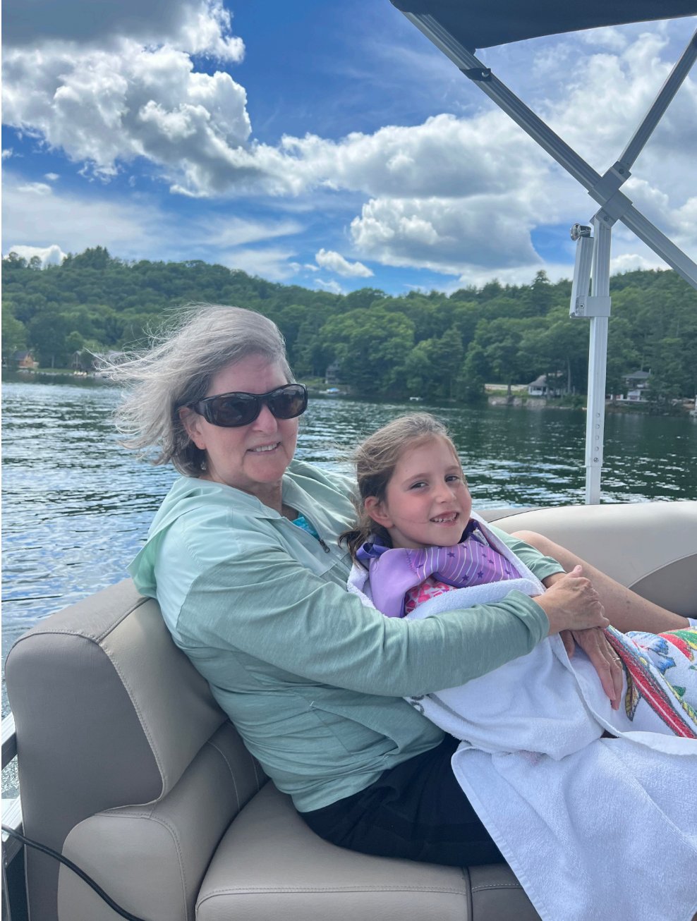 Deb on boat