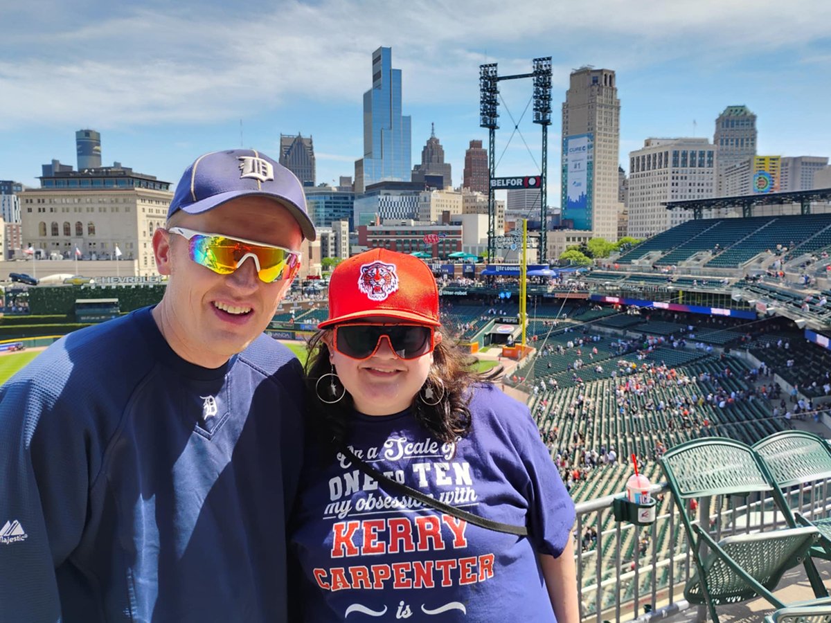 Mindy and Robert at a baseball game
