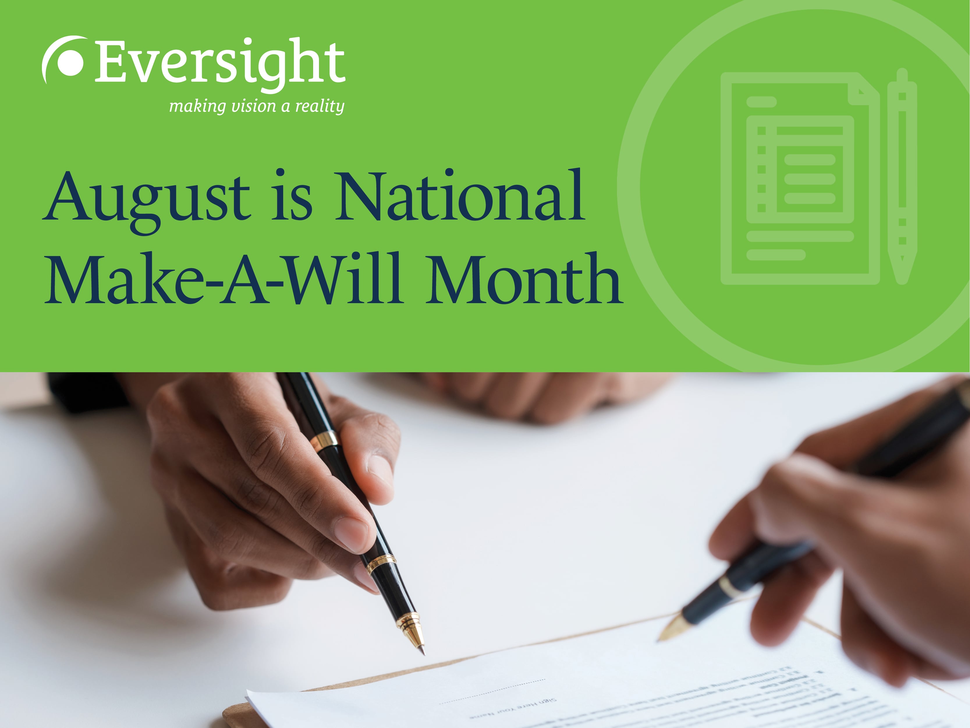 Graphic saying August is National Make-A-Will Month